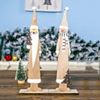 Christmas Ornaments Creative Wooden Print Stitching Santa Snowman Decoration Ornaments