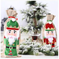 Christmas Ornaments Walnut Liquor Bottle Holder Red Wine Bottle Decoration Home Holiday Atmosphere Arrangement Wine Bottle Bag
