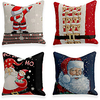 Christmas Party Cushion Cover 4PC Linen Soft Decorative Square Throw Pillow Cover Cushion Case Pillowcase for Sofa Bedroom 45 x 45 cm (18 x 18 Inch) Superior Quality Machine Washable