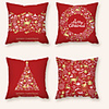 Christmas Party Cushion Cover 4PC Short Plush Soft Decorative Square Throw Pillow Cover Cushion Case Pillowcase for Sofa Bedroom 45 x 45 cm (18 x 18 Inch) Superior Quality Mashine Washable