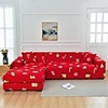 Christmas Pattern 1-Piece Sofa Cover Couch Cover Furniture Protector Soft Stretch Sofa Slipcover Spandex Fabric Super Fit for 1~4 Cushion Couch and L Shape Sofa, Easy to Install(1 Free Cushion Cover)