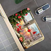 Christmas Pattern Rug Door Mat Hallway Carpets Area Rugs for Bedroom Living Room Carpet Kitchen Bathroom Anti-Slip Floor Mats