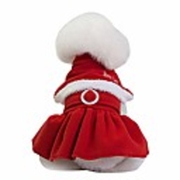 christmas pet dress puppy dog cat winter warm coat costume princess decoration apparel (s,  red)