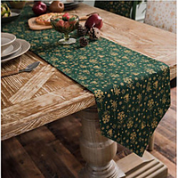 Christmas Red Wind Chimes Table Runner Gilding
