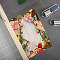 Christmas Santa Claus Holiday Party Christmas Tree Elk Snowflake Candle Gift Firepla Pattern Rug Door Mat Hallway Carpets Area Rugs for Bedroom Living Room Carpet Kitchen Bathroom Anti-Slip Floor Mats
