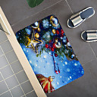 Christmas Santa Claus Holiday Party Christmas Tree Elk Snowflake Candle Gift Firepla Pattern Rug Door Mat Hallway Carpets Area Rugs for Bedroom Living Room Carpet Kitchen Bathroom Anti-Slip Floor Mats