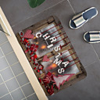 Christmas Santa Claus Holiday Party Christmas Tree Elk Snowflake Candle Gift Firepla Pattern Rug Door Mat Hallway Carpets Area Rugs for Bedroom Living Room Carpet Kitchen Bathroom Anti-Slip Floor Mats