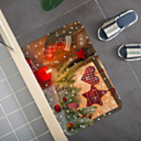 Christmas Santa Claus Holiday Party Christmas Tree Elk Snowflake Candle Gift Firepla Pattern Rug Door Mat Hallway Carpets Area Rugs for Bedroom Living Room Carpet Kitchen Bathroom Anti-Slip Floor Mats