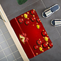 Christmas Santa Claus Holiday Party Christmas Tree Elk Snowflake Candle Gift Firepla Pattern Rug Door Mat Hallway Carpets Area Rugs for Bedroom Living Room Carpet Kitchen Bathroom Anti-Slip Floor Mats