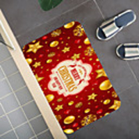 Christmas Santa Claus Holiday Party Christmas Tree Elk Snowflake Candle Gift Firepla Pattern Rug Door Mat Hallway Carpets Area Rugs for Bedroom Living Room Carpet Kitchen Bathroom Anti-Slip Floor Mats
