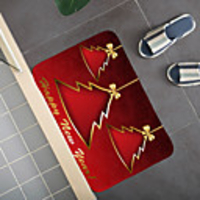 Christmas Santa Claus Holiday Party Christmas Tree Elk Snowflake Candle Gift Firepla Pattern Rug Door Mat Hallway Carpets Area Rugs for Bedroom Living Room Carpet Kitchen Bathroom Anti-Slip Floor Mats