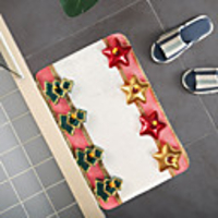Christmas Santa Claus Holiday Party Christmas Tree Elk Snowflake Candle Gift Firepla Pattern Rug Door Mat Hallway Carpets Area Rugs for Bedroom Living Room Carpet Kitchen Bathroom Anti-Slip Floor Mats