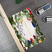 Christmas Santa Claus Holiday Party Christmas Tree Elk Snowflake Candle Gift Firepla Pattern Rug Door Mat Hallway Carpets Area Rugs for Bedroom Living Room Carpet Kitchen Bathroom Anti-Slip Floor Mats