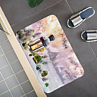 Christmas Santa Claus Holiday Party Christmas Tree Elk Snowflake Candle Gift Firepla Pattern Rug Door Mat Hallway Carpets Area Rugs for Bedroom Living Room Carpet Kitchen Bathroom Anti-Slip Floor Mats