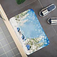 Christmas Santa Claus Holiday Party Christmas Tree Elk Snowflake Candle Gift Firepla Pattern Rug Door Mat Hallway Carpets Area Rugs for Bedroom Living Room Carpet Kitchen Bathroom Anti-Slip Floor Mats