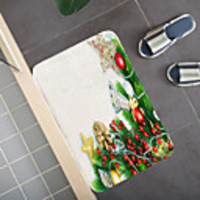 Christmas Santa Claus Holiday Party Christmas Tree Elk Snowflake Candle Gift Firepla Pattern Rug Door Mat Hallway Carpets Area Rugs for Bedroom Living Room Carpet Kitchen Bathroom Anti-Slip Floor Mats
