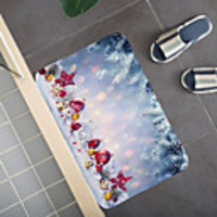 Christmas Santa Claus Holiday Party Christmas Tree Elk Snowflake Candle Gift Firepla Pattern Rug Door Mat Hallway Carpets Area Rugs for Bedroom Living Room Carpet Kitchen Bathroom Anti-Slip Floor Mats
