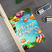 Christmas Santa Claus Holiday Party Christmas Tree Elk Snowflake Candle Gift Firepla Pattern Rug Door Mat Hallway Carpets Area Rugs for Bedroom Living Room Carpet Kitchen Bathroom Anti-Slip Floor Mats