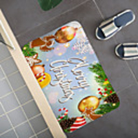 Christmas Santa Claus Holiday Party Christmas Tree Elk Snowflake Candle Gift Firepla Pattern Rug Door Mat Hallway Carpets Area Rugs for Bedroom Living Room Carpet Kitchen Bathroom Anti-Slip Floor Mats