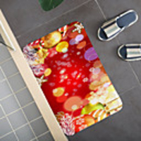 Christmas Santa Claus Holiday Party Christmas Tree Elk Snowflake Candle Gift Firepla Pattern Rug Door Mat Hallway Carpets Area Rugs for Bedroom Living Room Carpet Kitchen Bathroom Anti-Slip Floor Mats
