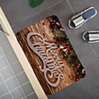 Christmas Santa Claus Holiday Party Christmas Tree Elk Snowflake Candle Gift Firepla Pattern Rug Door Mat Hallway Carpets Area Rugs for Bedroom Living Room Carpet Kitchen Bathroom Anti-Slip Floor Mats