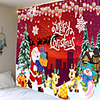 Christmas Santa Claus Holiday Party Wall Tapestry Art Deco Blanket Curtain Picnic Table Cloth Hanging at Home Bedroom Living Room Dormitory Decorating Christmas Tree Happy Elk and Santa Claus giving