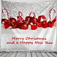 Christmas Santa Claus Holiday Party Wall Tapestry Art Decor Blanket Curtain Picnic Tablecloth Hanging Home Bedroom Living Room Dorm Decoration Cane Gift