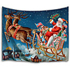 Christmas Santa Claus Holiday Party Wall Tapestry Art Decor Blanket Curtain Picnic Tablecloth Hanging Home Bedroom Living Room Dorm Decoration Christmas Elk Gift Polyester Views