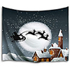 Christmas Santa Claus Holiday Party Wall Tapestry Art Decor Blanket Curtain Picnic Tablecloth Hanging Home Bedroom Living Room Dorm Decoration Christmas Elk Snowflake Gift Polyester Moon Views
