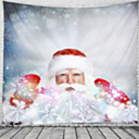 Christmas Santa Claus Holiday Party Wall Tapestry Art Decor Blanket Curtain Picnic Tablecloth Hanging Home Bedroom Living Room Dorm Decoration Christmas Gift