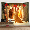 Christmas Santa Claus Holiday Party Wall Tapestry Art Decor Blanket Curtain Picnic Tablecloth Hanging Home Bedroom Living Room Dorm Decoration Christmas Gift Cat Polyester Beauty Views