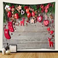 Christmas Santa Claus Holiday Party Wall Tapestry Art Decor Blanket Curtain Picnic Tablecloth Hanging Home Bedroom Living Room Dorm Decoration Christmas Gift Polyester Beauty Views