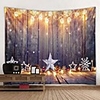 Christmas Santa Claus Holiday Party Wall Tapestry Art Decor Blanket Curtain Picnic Tablecloth Hanging Home Bedroom Living Room Dorm Decoration Christmas Gift Snowflake Polyester Beauty Views