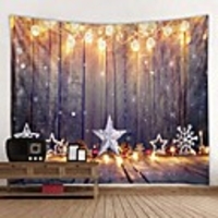 Christmas Santa Claus Holiday Party Wall Tapestry Art Decor Blanket Curtain Picnic Tablecloth Hanging Home Bedroom Living Room Dorm Decoration Christmas Gift Snowflake Polyester Beauty Views