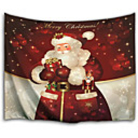 Christmas Santa Claus Holiday Party Wall Tapestry Art Decor Blanket Curtain Picnic Tablecloth Hanging Home Bedroom Living Room Dorm Decoration Christmas Gift Snowflake Polyester View