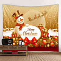 Christmas Santa Claus Holiday Party Wall Tapestry Art Decor Blanket Curtain Picnic Tablecloth Hanging Home Bedroom Living Room Dorm Decoration Christmas Gift Snowman Letter Polyester Beauty Views