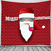 Christmas Santa Claus Holiday Party Wall Tapestry Art Decor Blanket Curtain Picnic Tablecloth Hanging Home Bedroom Living Room Dorm Decoration Christmas Old Man