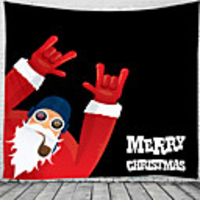 Christmas Santa Claus Holiday Party Wall Tapestry Art Decor Blanket Curtain Picnic Tablecloth Hanging Home Bedroom Living Room Dorm Decoration Christmas Old Man Rock