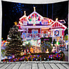 Christmas Santa Claus Holiday Party Wall Tapestry Art Decor Blanket Curtain Picnic Tablecloth Hanging Home Bedroom Living Room Dorm Decoration Christmas Tree Lantern Castle