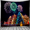 Christmas Santa Claus Holiday Party Wall Tapestry Art Decor Blanket Curtain Picnic Tablecloth Hanging Home Bedroom Living Room Dorm Decoration Christmas Tree Firework Polyester