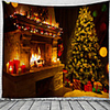 Christmas Santa Claus Holiday Party Wall Tapestry Art Decor Blanket Curtain Picnic Tablecloth Hanging Home Bedroom Living Room Dorm Decoration Christmas Tree Gift Fireplace