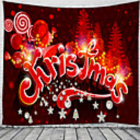 Christmas Santa Claus Holiday Party Wall Tapestry Art Decor Blanket Curtain Picnic Tablecloth Hanging Home Bedroom Living Room Dorm Decoration Christmas Tree Gift Fireplace