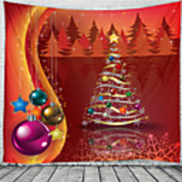 Christmas Santa Claus Holiday Party Wall Tapestry Art Decor Blanket Curtain Picnic Tablecloth Hanging Home Bedroom Living Room Dorm Decoration Christmas Tree Gift Fireplace