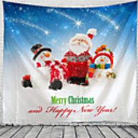 Christmas Santa Claus Holiday Party Wall Tapestry Art Decor Blanket Curtain Picnic Tablecloth Hanging Home Bedroom Living Room Dorm Decoration Christmas Tree Gift Fireplace