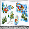 Christmas Santa Claus Holiday Party Wall Tapestry Art Decor Blanket Curtain Picnic Tablecloth Hanging Home Bedroom Living Room Dorm Decoration Christmas Tree Gift Fireplace