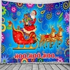 Christmas Santa Claus Holiday Party Wall Tapestry Art Decor Blanket Curtain Picnic Tablecloth Hanging Home Bedroom Living Room Dorm Decoration Christmas Tree Gift Fireplace