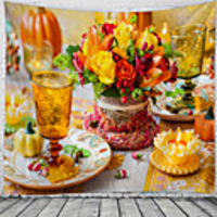 Christmas Santa Claus Holiday Party Wall Tapestry Art Decor Blanket Curtain Picnic Tablecloth Hanging Home Bedroom Living Room Dorm Decoration Christmas Tree Gift Food Polyester