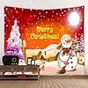 Christmas Santa Claus Holiday Party Wall Tapestry Art Decor Blanket Curtain Picnic Tablecloth Hanging Home Bedroom Living Room Dorm Decoration Christmas Tree Snowman Moon Letter Polyester Beauty Views