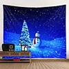 Christmas Santa Claus Holiday Party Wall Tapestry Art Decor Blanket Curtain Picnic Tablecloth Hanging Home Bedroom Living Room Dorm Decoration Christmas Tree Snowman Snowflake Star Sky Polyester