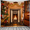 Christmas Santa Claus Holiday Party Wall Tapestry Art Decor Blanket Curtain Picnic Tablecloth Hanging Home Bedroom Living Room Dorm Decoration Fireplace Gift